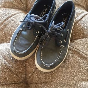 Boys Navy Blue and Grey Sperrys
